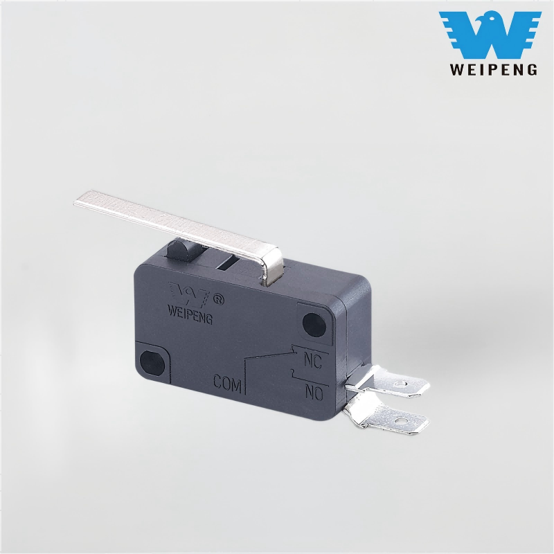 HK-14 Страничен микро прекинувач со две нозе со права рачка